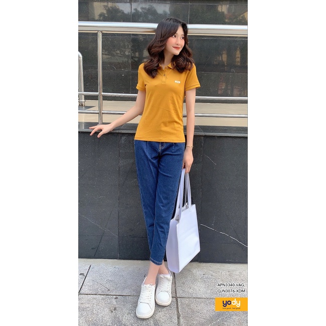 Áo Polo Nữ  YODY Mắt Chim Cotton Thoáng Mát, Trẻ Trung, Năng Động, Độ Bền Cao - APN3340