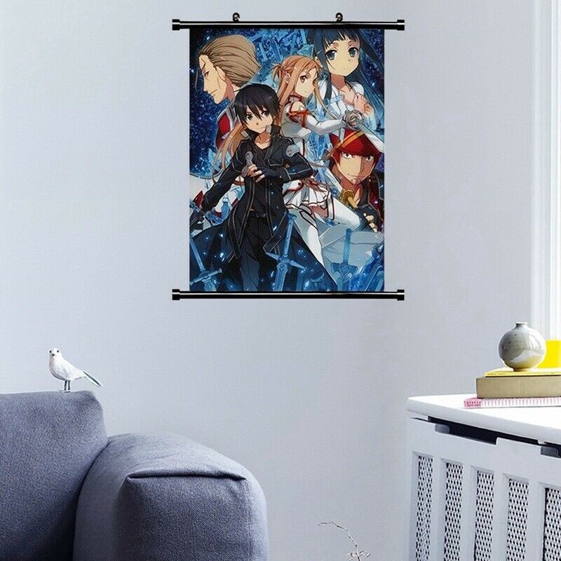 Tranh Cuộn In Hình Nhân Vật Hoạt Hình Sword Art Online