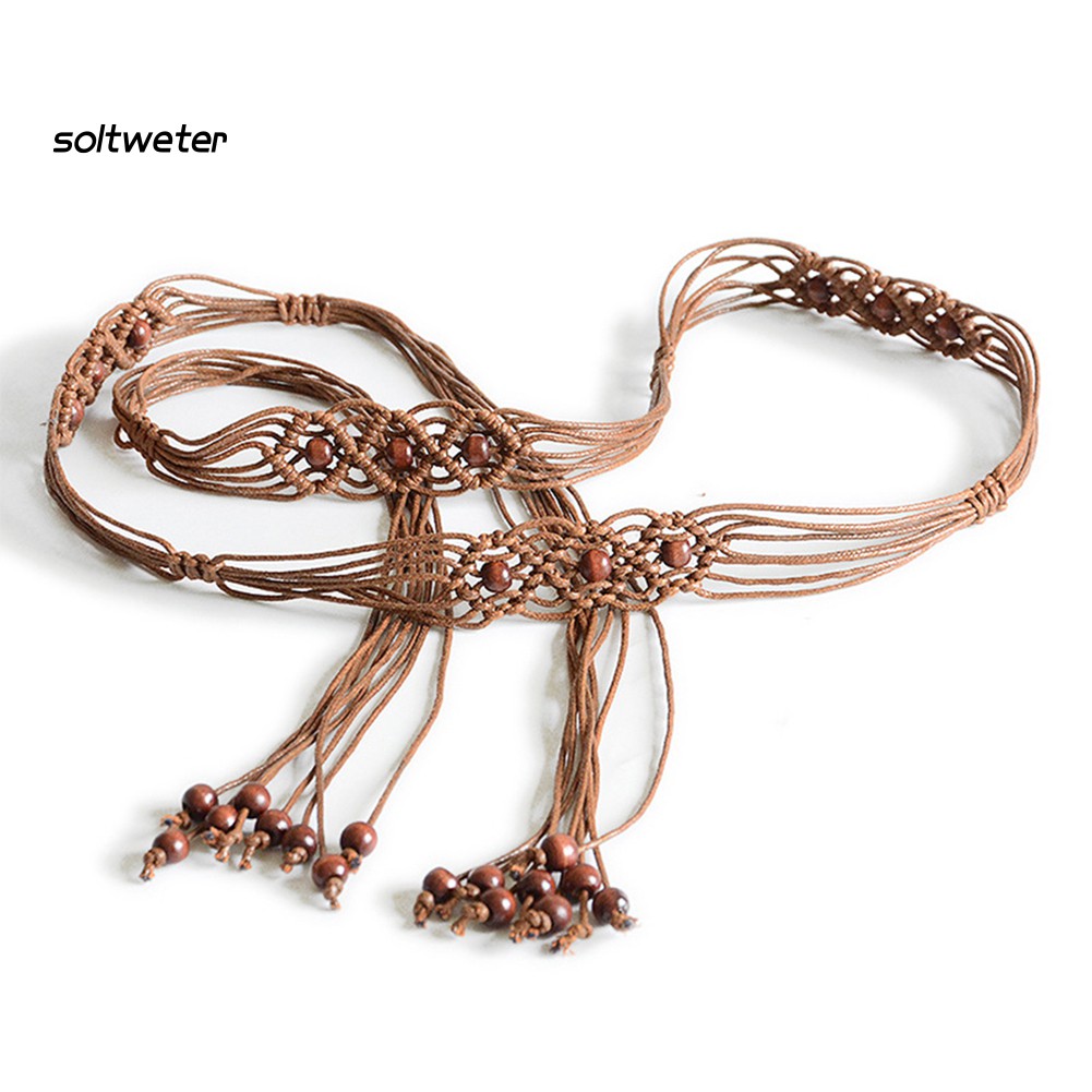 Thắt Lưng Dây Bện Đính Hạt Phong Cách Bohemian Thời Trang Dành Cho Nữ