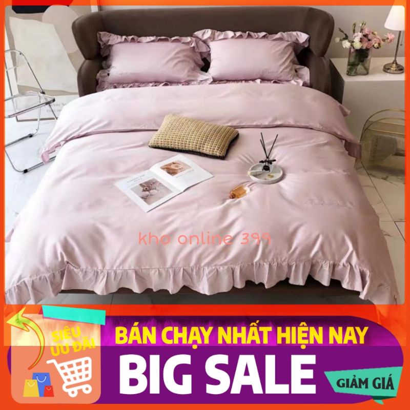 [FLASH SALE] set chăn ga gối Tencel bèo 4 món mềm mịn, bộ chăn ga gối 4 món đẹp, chăn ga gối nệm, ga trải giường, vỏ gối