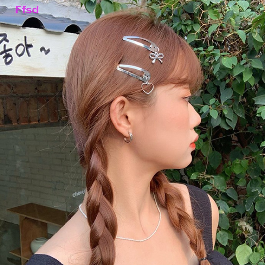 Bộ 2 Kẹp Tóc Kim Loại Hình Nơ Xinh Xắn Cho Nữ