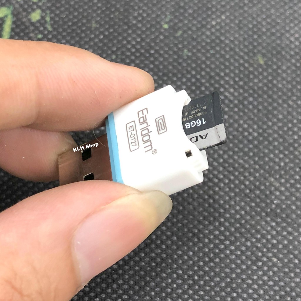 Đầu Đọc Thẻ Nhớ Siêu Nhỏ, áo đầu lọc thẻ micro sd USB có nắp đậy chống gãy thẻ Earldom OT-27 KLH Shop