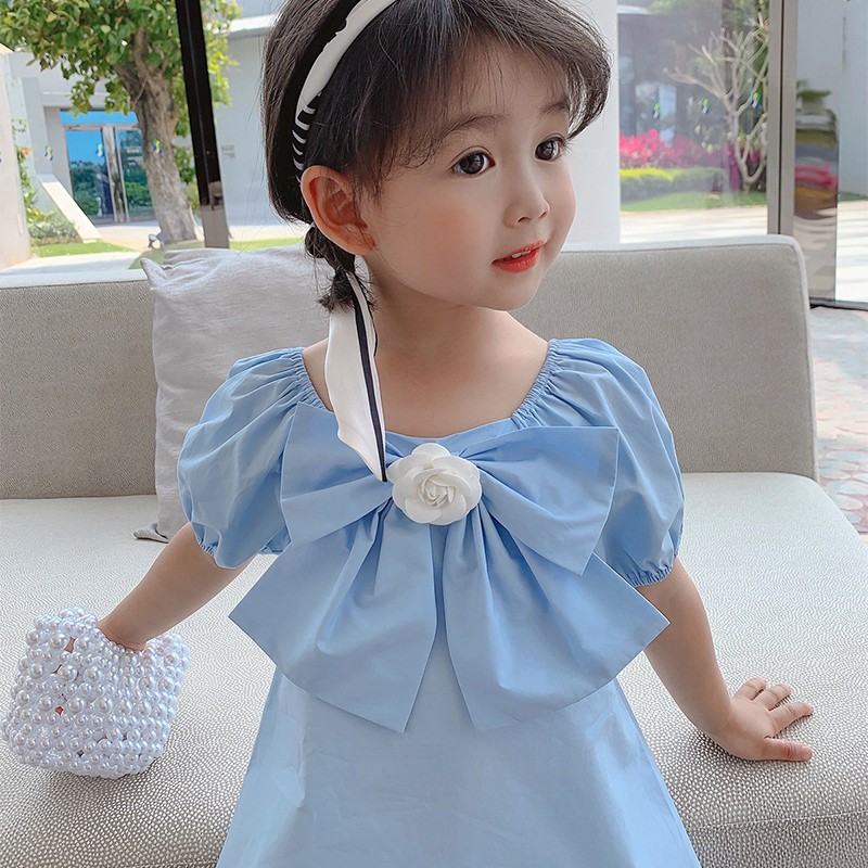 Đầm vải cotton thắt nơ xinh xắn cho mẹ và bé