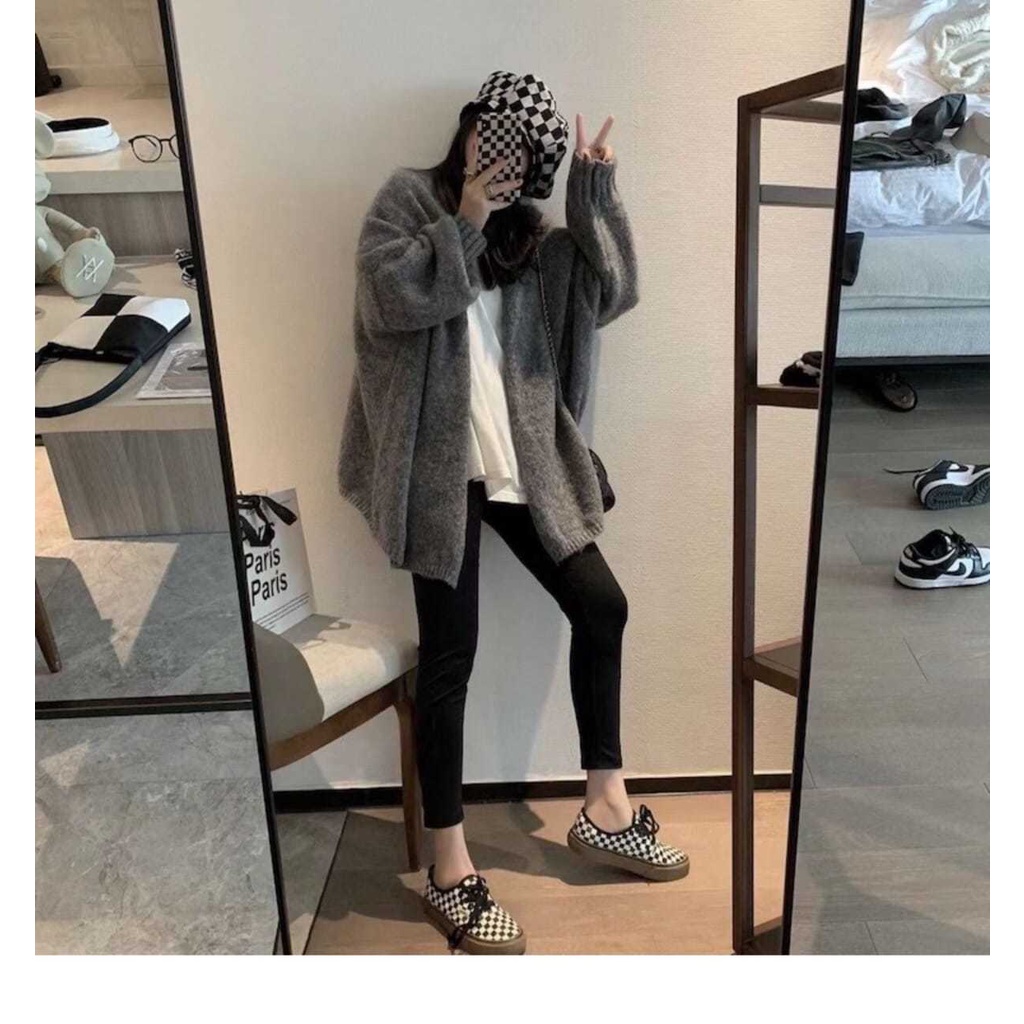 Áo khoác cardigan dệt kim dáng rộng phong cách Hàn Quốc thời trang mùa thu mới 2021