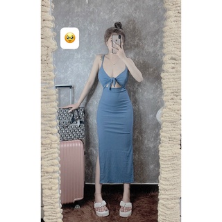 Đầm 2 dây dáng dài cột ngực khoét eo hot