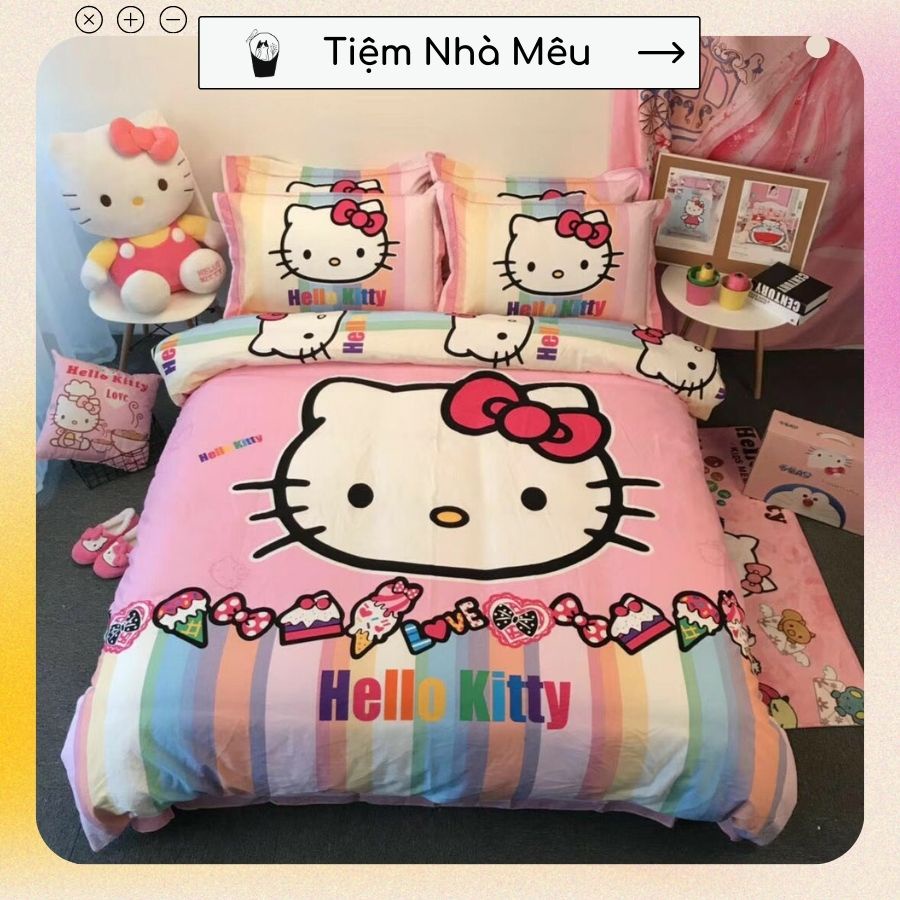 Bộ Chăn Ga Gối Cotton 100%✨ m6/m8/2m -Tiệm Nhà Mêu✨ DISNEY 5D Hoạt Hình Cao Cấp Cho Bé Gái ( vol1)