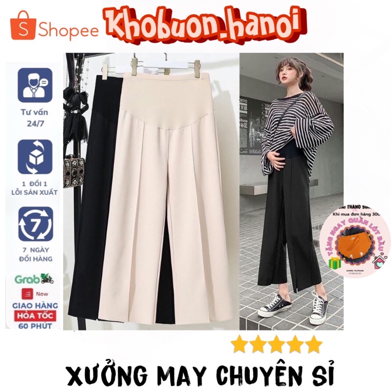 Hàng độc - Quần bầu ống rộng dài, dáng suông thoải mái cho mẹ bầu