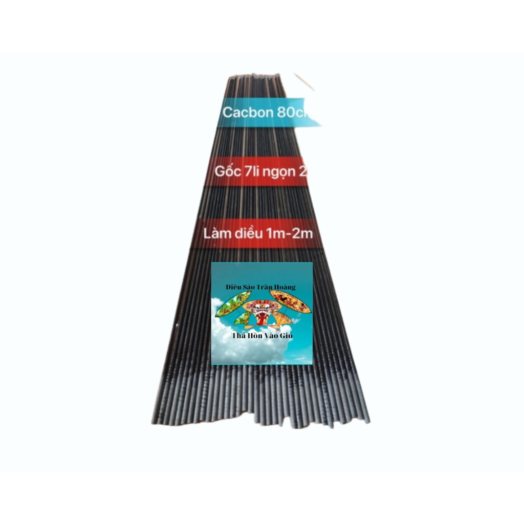 Nan cacbon 80cm gốc 7li ngọn 3li chuyên làm diều từ 1m-1m5 làm đuôi diều 2m5