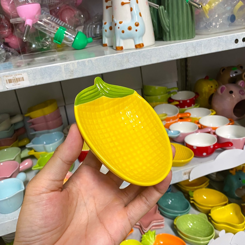 Chén ăn sứ TRÁI BẮP dễ thương cho hamster, sóc, bọ, nhím, thú nhỏ