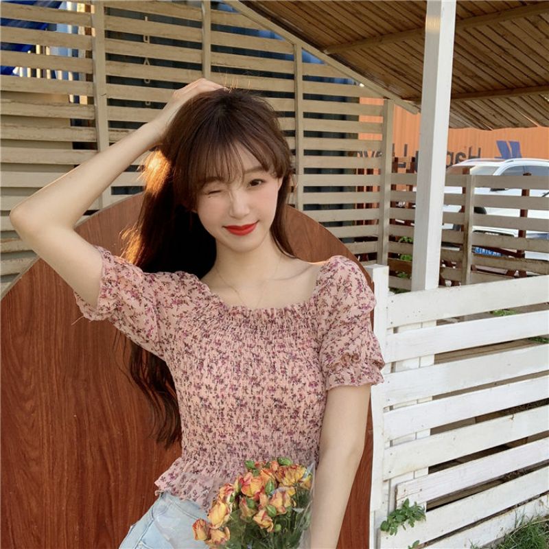 Áo Voan Nữ Cổ Vuông Ulzzang Thời Trang