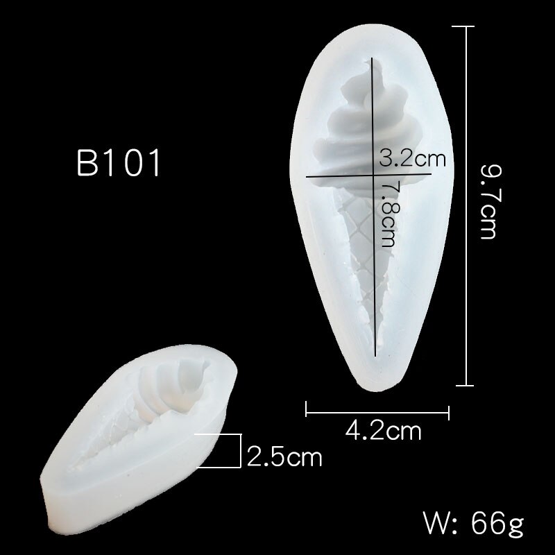 Khuôn silicon làm bánh đa năng tiện dụng hình cây kem xinh xắn