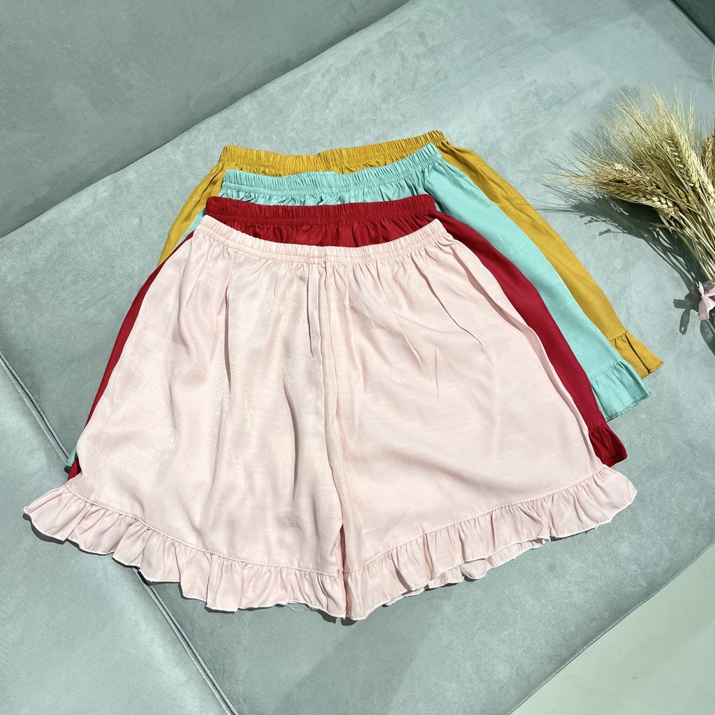 Đồ Ngủ Nữ Bộ Mặc Nhà Đũi Mùa Hè Dễ Thương Chất Mát Quần Đùi PINK STORE