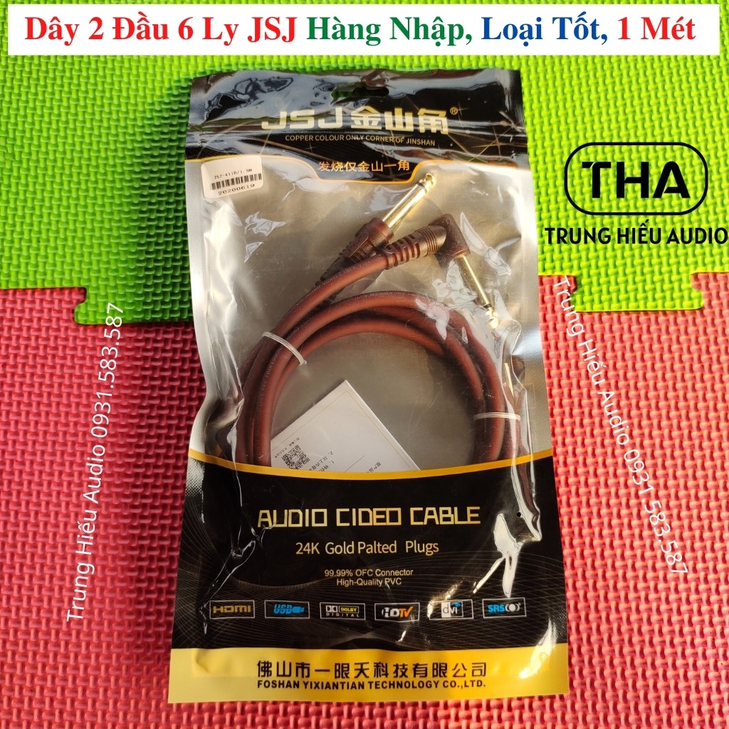 Dây Tín Hiệu 2 Đầu 6 Ly JSJ Chống Nhiễu, Loại Tốt, Dài 1 Mét, Jack 2 Đầu 6 Ly Hàng Nhập - Trung Hiếu Audio