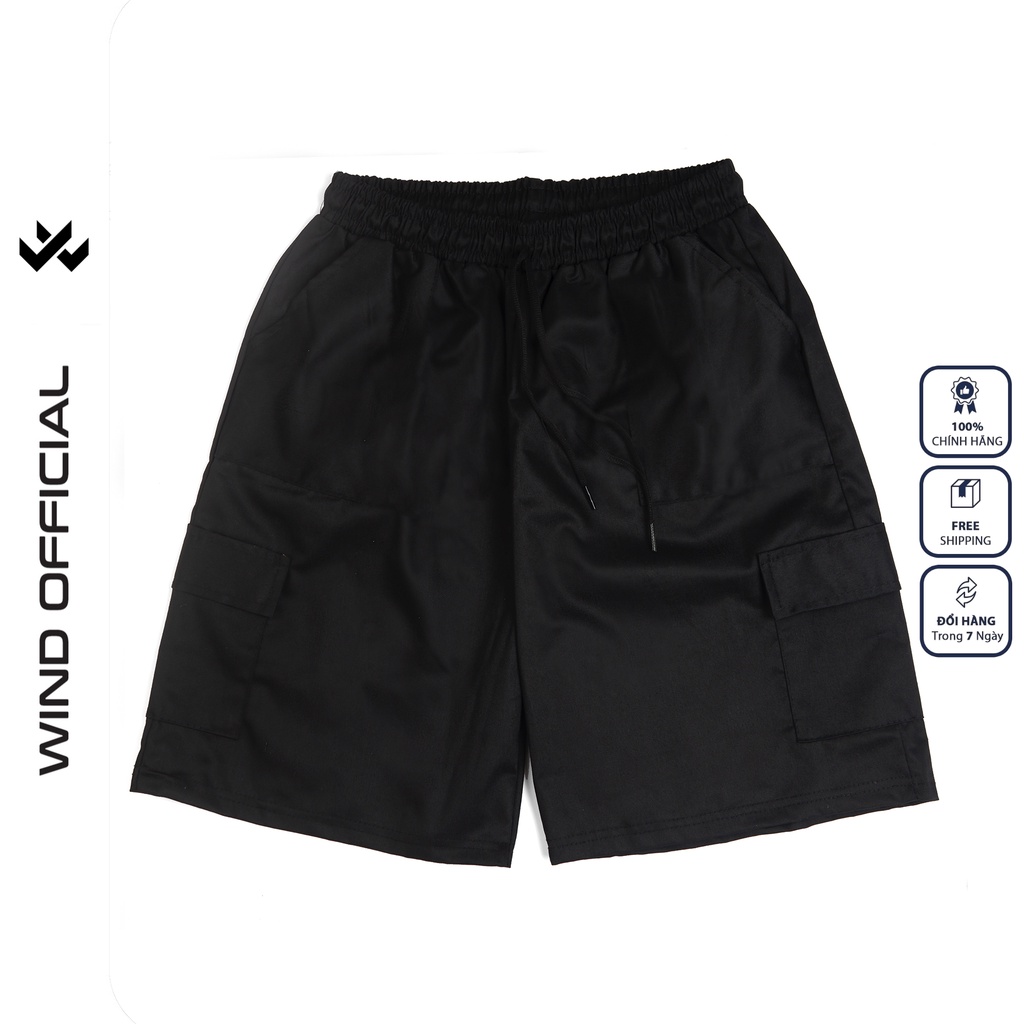 Quần short ngố kaki túi hộp Wind unisex Trơn sort nam nữ phong cách ulzzang