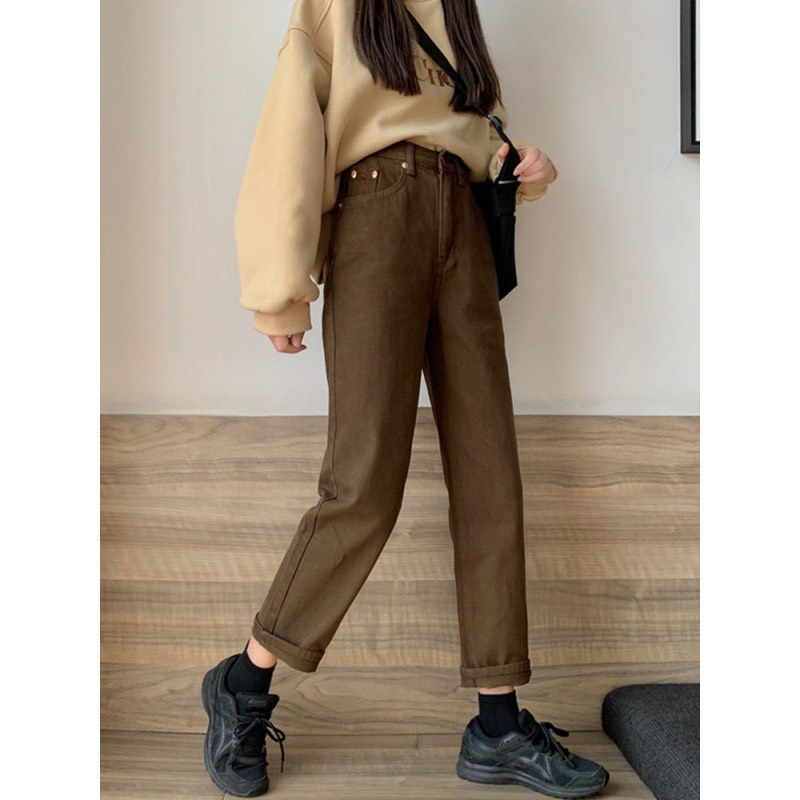 Quần jean nữ cạp cao co giãn, chất jean cao cấp Dorastyle