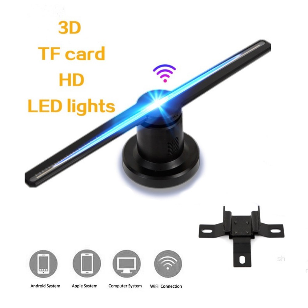 Màn hình quảng cáo Quạt LED Holographic Đèn hình ảnh 3D Wifi Từ xa Hologram Player