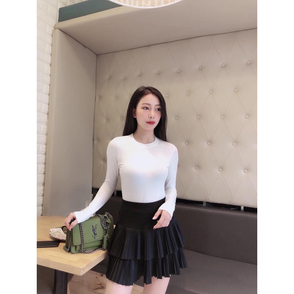 Áo phông zip dài tay 4 màu cho nữ x