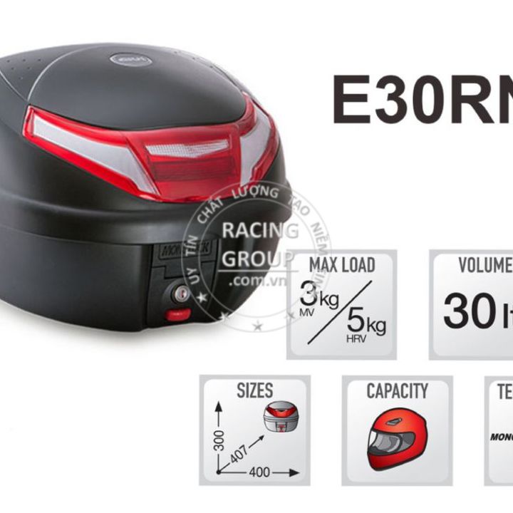 Thùng sau givi E30RN 30 lít tặng kèm đế hàng chính hãng bảo hành 2 năm