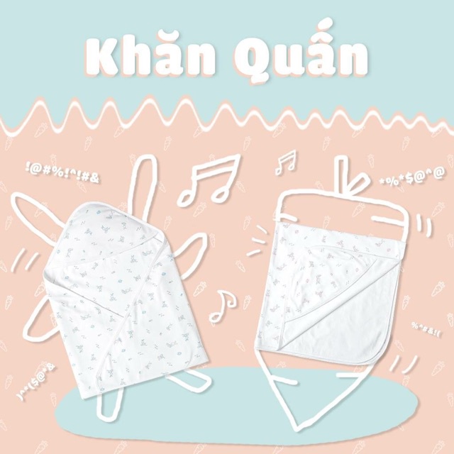 Khăn ủ hè 1 lớp Miomio cotton cao cấp cho bé 72*72cm