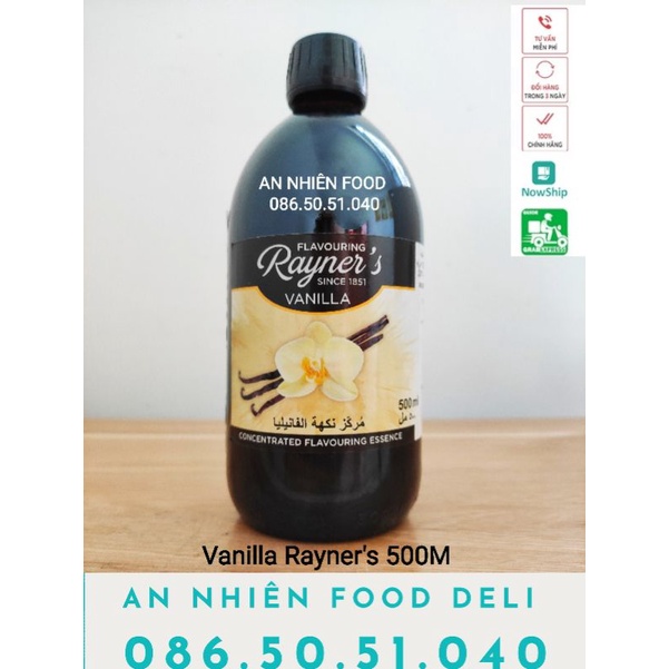 Tinh Chất Vanilla Tinh Dầu hiệu Rayner's chai 500ml