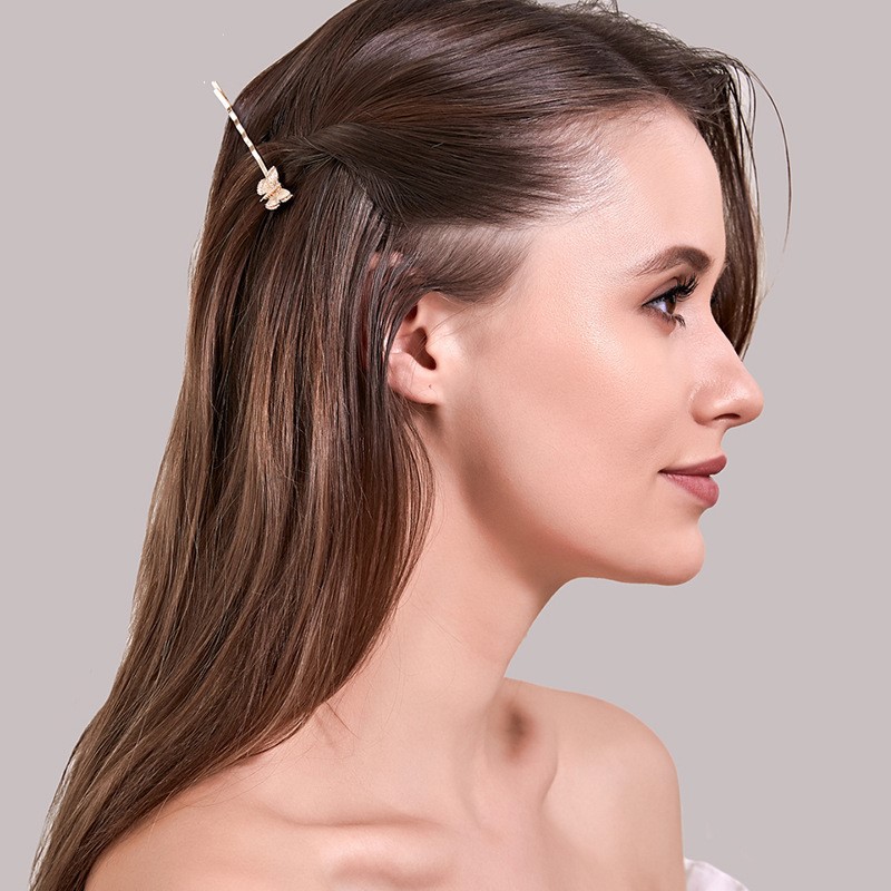 Kẹp Tóc Mạ Vàng Hình Bướm Phong Cách Hàn Quốc
