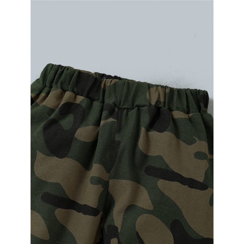 Set trang phục 3 món Mikrdoo gồm áo liền quần tay dài in chữ + quần họa tiết rằn ri + mũ thời trang mùa thu cho bé trai