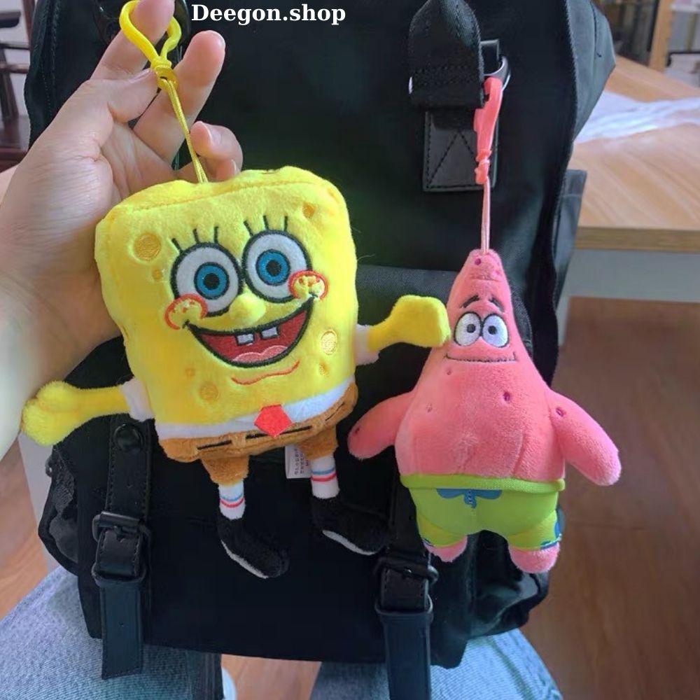 Móc khóa treo balo hình con sao biển và bọt biển,Móc chìa khóa nhìn thôi đã yêu rồi
