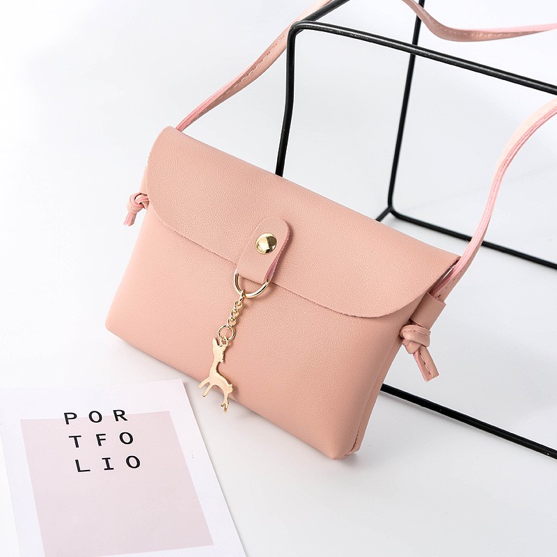 Túi Đeo Chéo Da Pu Đính Móc Khóa Hình Hươu Xinh Xắn Cho Nữ ph026- hình thât