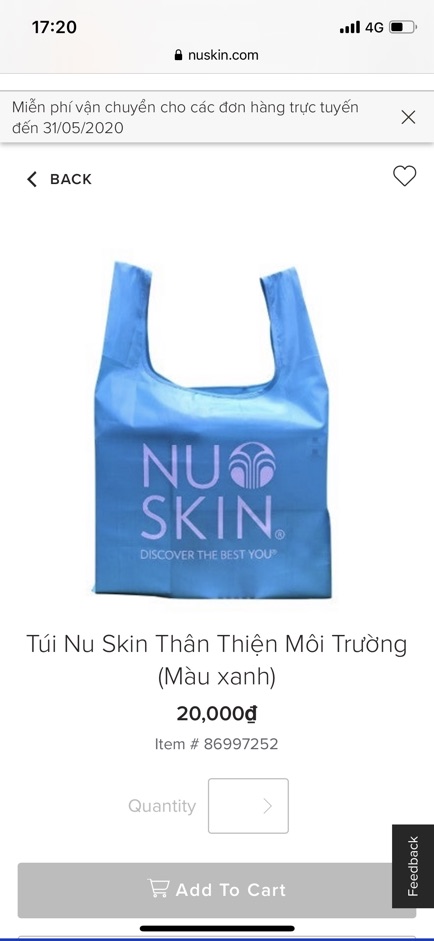 Túi bảo vệ môi trường Nuskin (random màu)