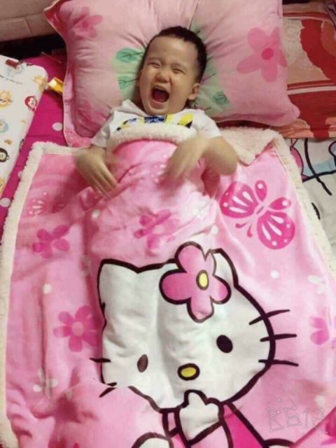 Chăn Lông Cừu 2 Lớp Loại Dày Dặn Cho Bé KT 1*1,4m