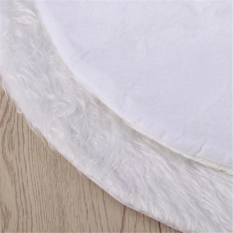 1 Thảm Nhung Mềm Lót Cây Thông Giáng Sinh Màu Trắng