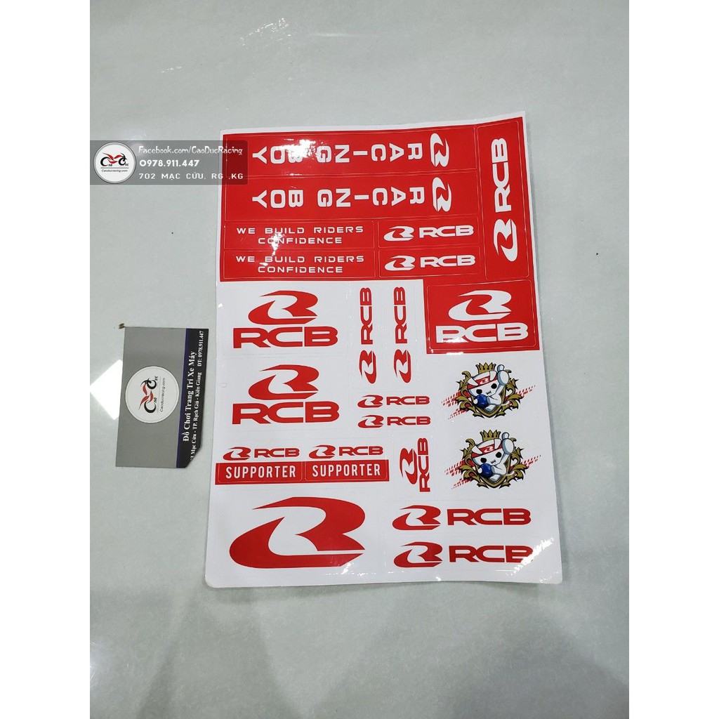 caoduc79 bộ tem logo chữ RCB racingboy trang trí dán mọi chỗ