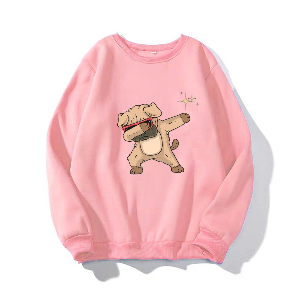 Áo sweater nam nữ in hình Chó Pug, chất nỉ dày dặn, hợp làm áo cặp William - DS110 | WebRaoVat - webraovat.net.vn