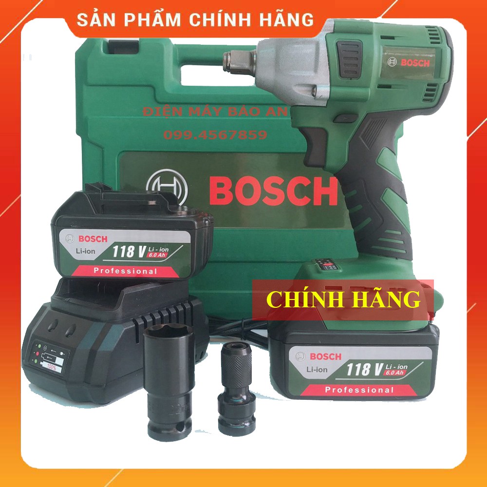 Máy siết bulong Bosch 118V 2 pin đầu 2 trong 1 100% dây đồng không chổi than Kèm đầu chuyển vít [CAM KẾT CHÍNH HÃNG]