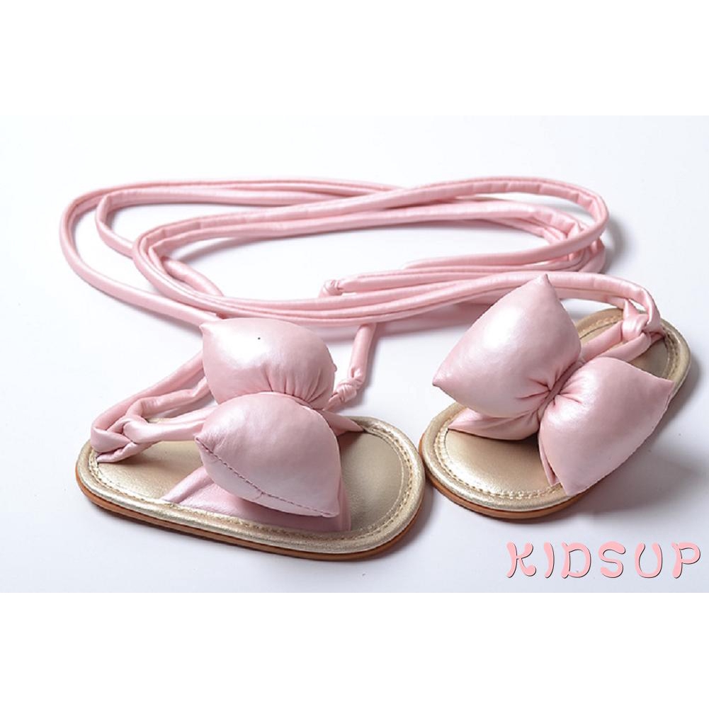Giày chiến binh chất liệu PU trang trí nơ xinh xắn cho bé gái