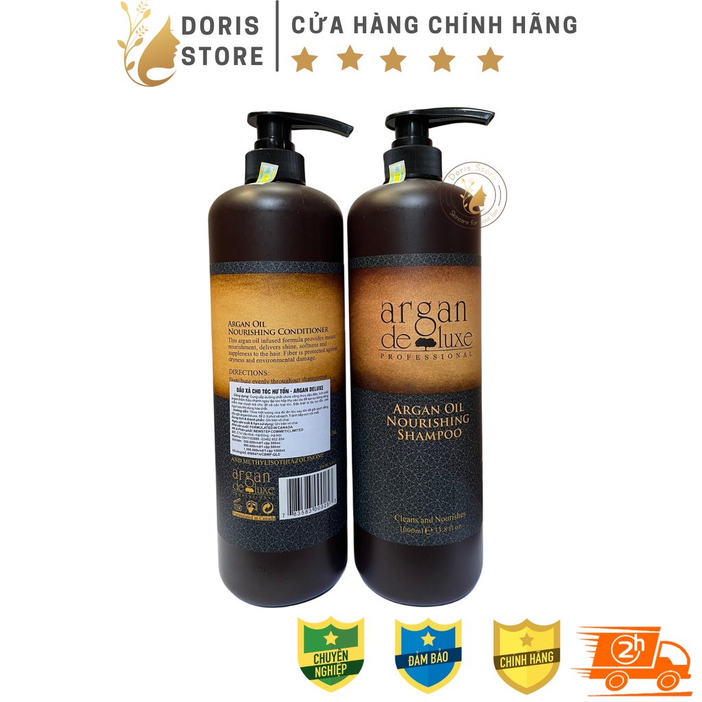 ARGAN DELUXE- DẦU GỘI DẦU XẢ DƯỠNG ẨM PHỤC HỒI SIÊU MỀM MƯỢT ARGAN DELUXE 1000ML