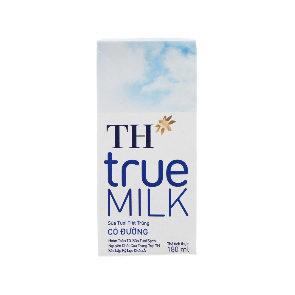 (Lốc 4 hộp lẻ) Combo 4 hộp Sữa TH True Milk Hộp 180ml