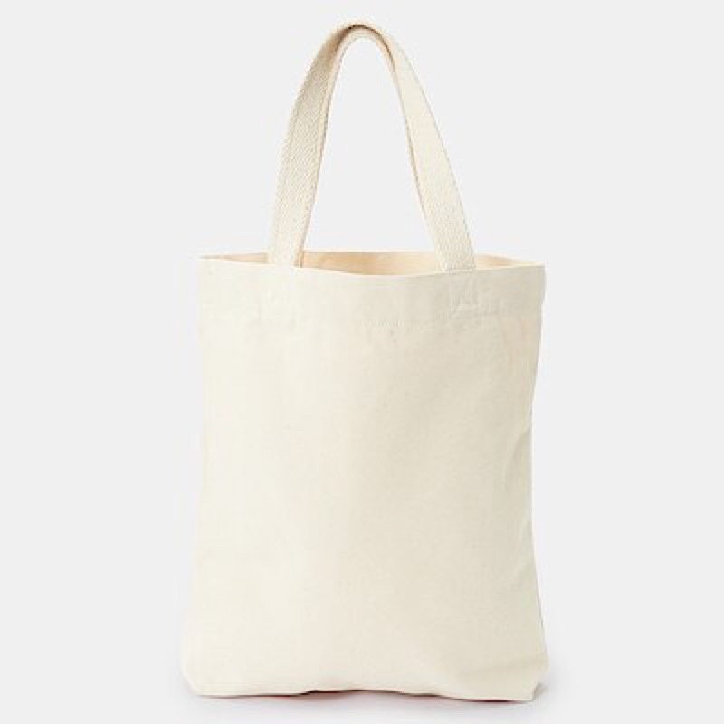 [Pick up] Túi Tote Muji dáng cao vải Canvas cotton Ấn Độ trắng thô