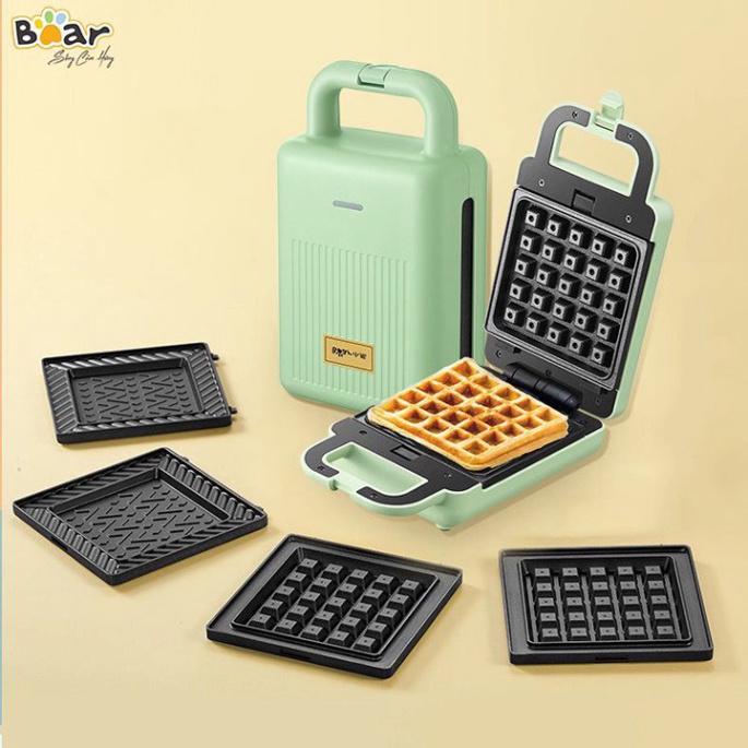 Máy kẹp nướng bánh mỳ sandwich - Bánh Waffle 2 IN 1 chính hãng Bear DBC-P06N2