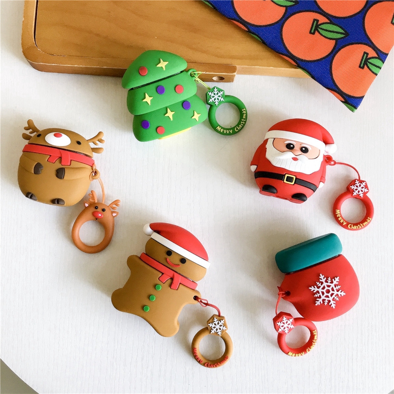 Cute Christmas Santa Claus Case For AirPods Case Bluetooth Wireless Earphone Airpod Fashion Charging Box