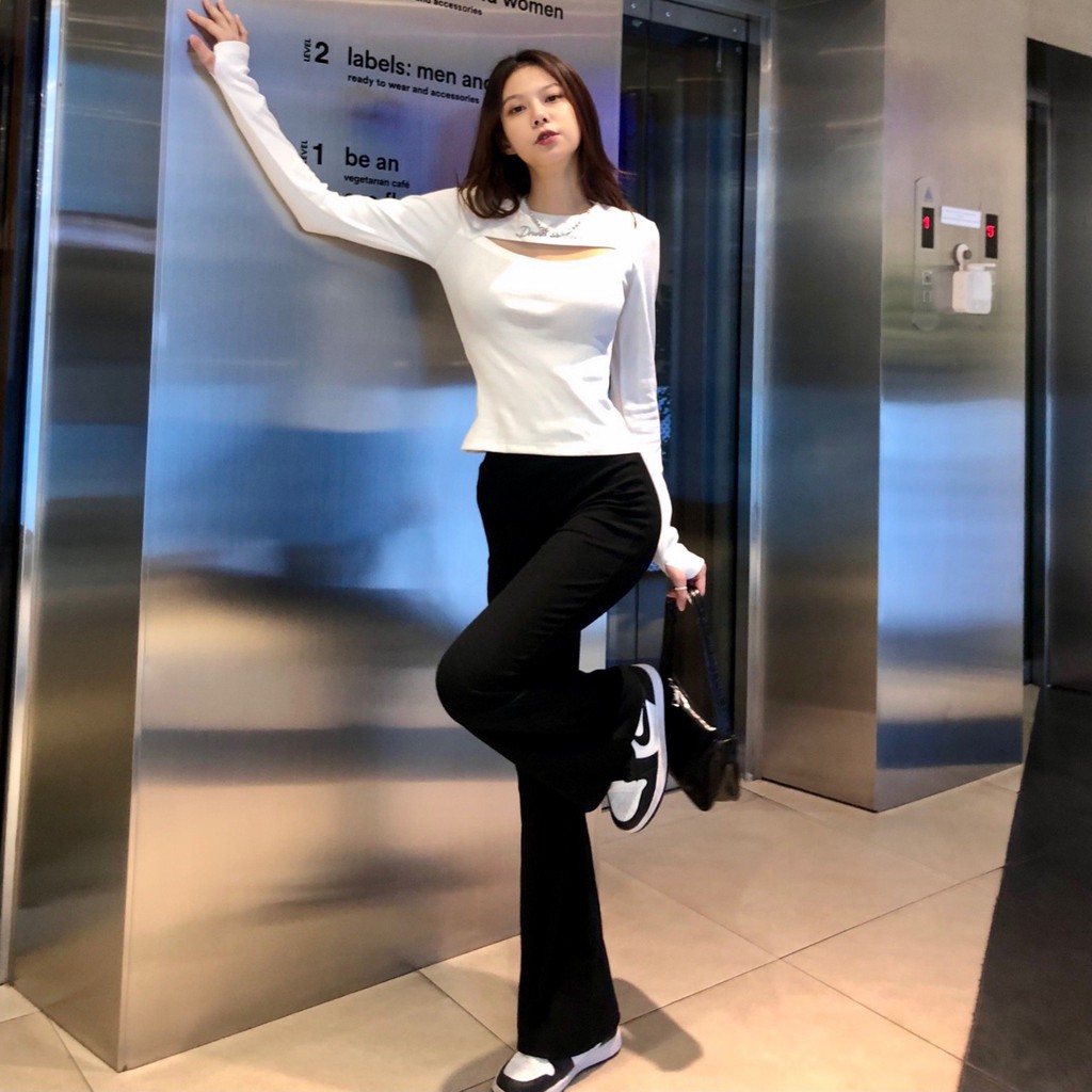 Áo trắng dài tay - Drunk in love white croptop