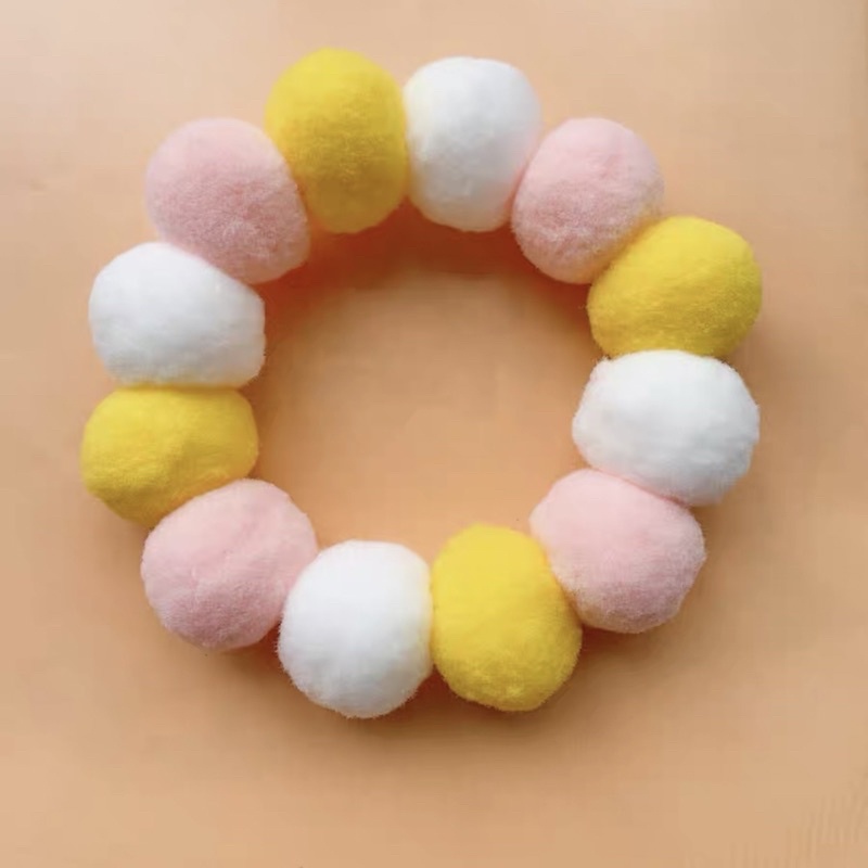 Vòng cổ bông cho thú cưng, vòng cổ pompom nhiều màu sắc BECHON