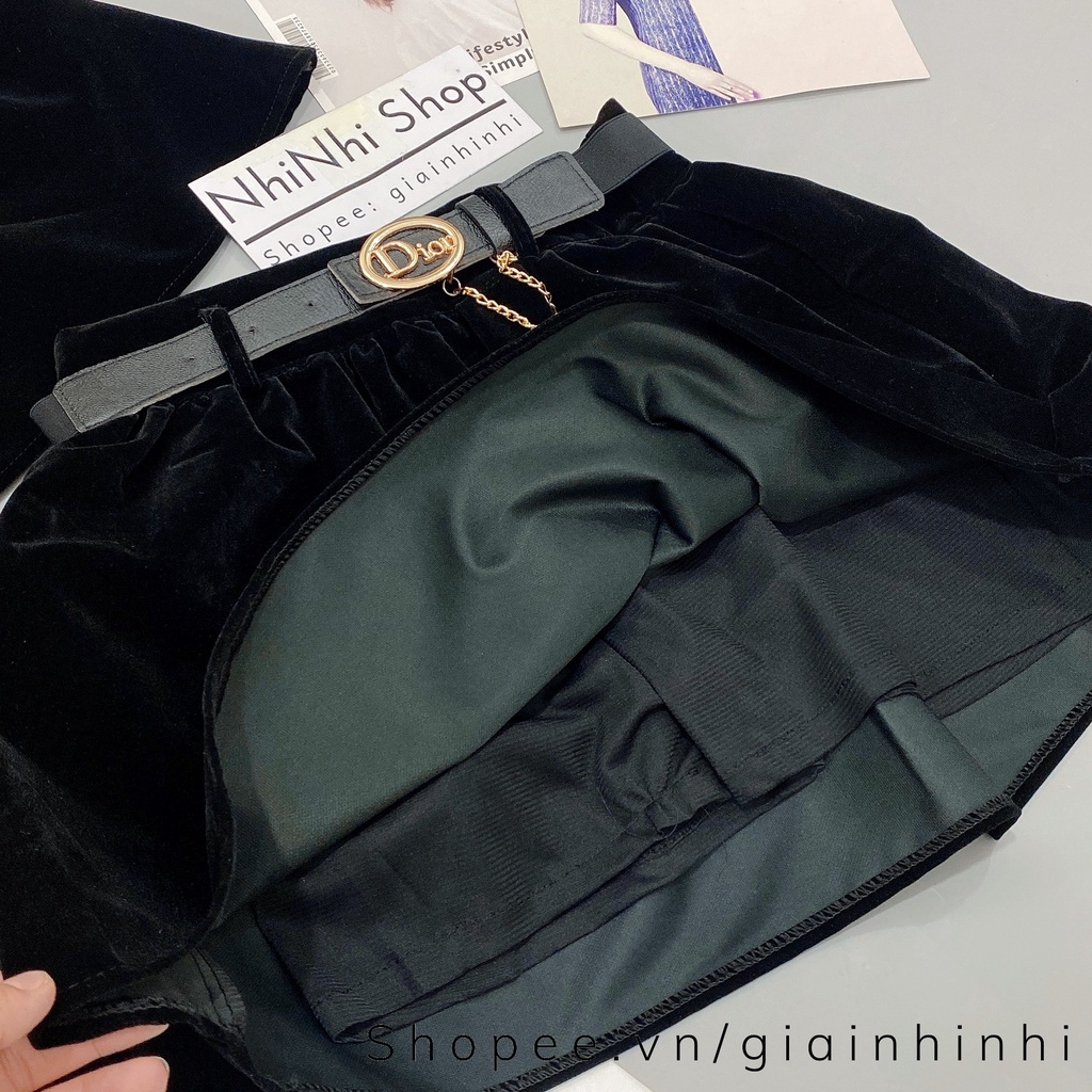 Chân váy nhung dáng A kèm tag D có lót quần cap cao CV095 - NhiNhi Shop | BigBuy360 - bigbuy360.vn