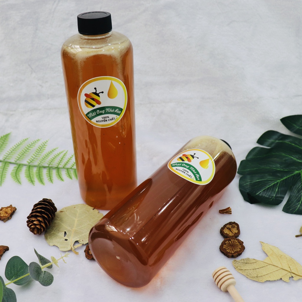 Mật ong hoa cà phê Đắk Lắk nguyên chất 100% chai 500ml, 1 lít