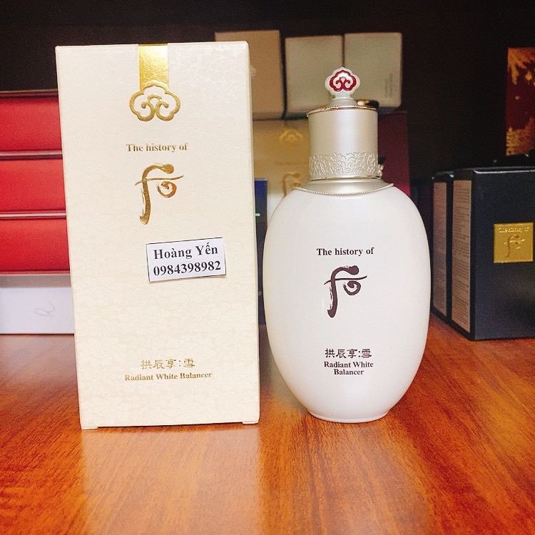 [HÀNG MỚI] Nước hoa hồng Whoo  Radiant White Balancer Trắng 150ml/ chai - HÀNG CTY LGVN