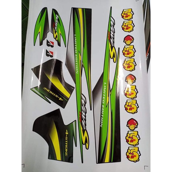 Tem rời wave nhỏ xanh lá xe đen