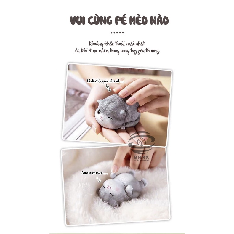 Set - Lẻ mô hình tượng 5 mèo con biểu cảm đáng yêu DECOR, trang trí bàn làm việc - xe Oto, quà tặng lưu niệm