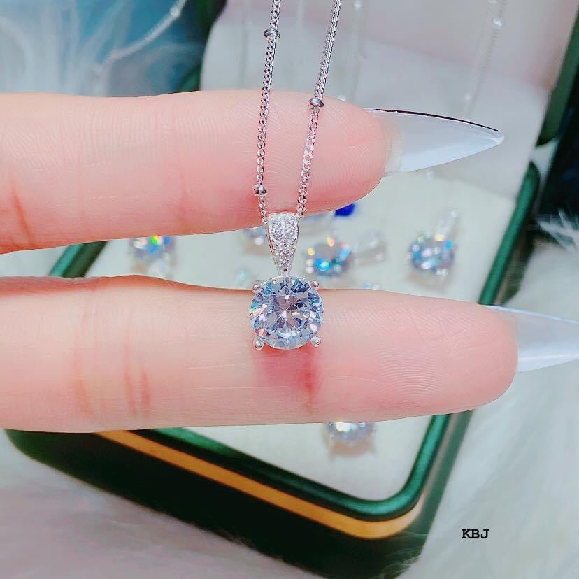 Dây chuyền nữ bạc thật mặt gắn đá nhỏ xinh xắn - Vòng cổ bạc Bibi silver