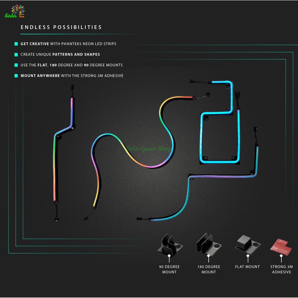 Phanteks Neon Digital RGB Strip Kit Bộ 2 Sản Phẩm Mod Led Case Main