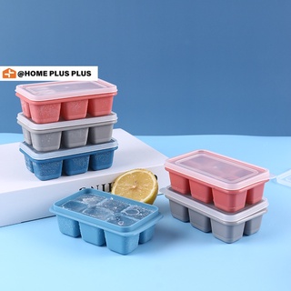 Khuôn làm đá 6 ngăn chất liệu silicon DIY nhanh đóng băng nhỏ gọn kèm nắp đậy